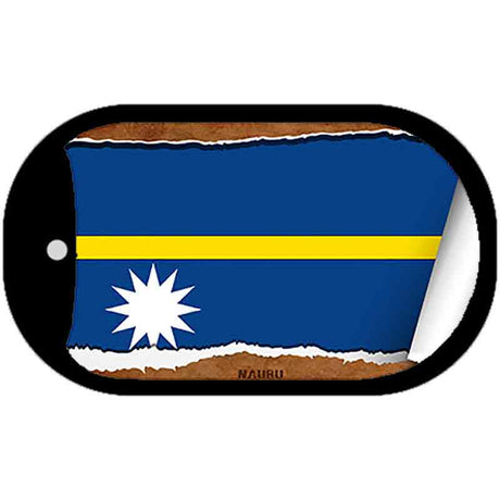 Nauru Flag Scroll Metal Novelty Dog Tag Necklace DT-9246