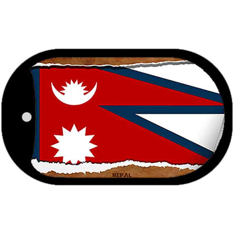 Nepal Flag Scroll Metal Novelty Dog Tag Necklace DT-9247