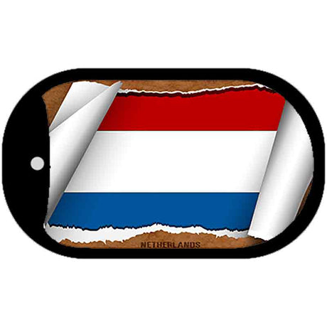 Netherlands Flag Scroll Metal Novelty Dog Tag Necklace DT-9248