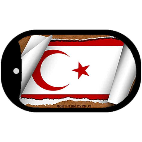 Northern Cyprus Flag Scroll Metal Novelty Dog Tag Necklace DT-9254