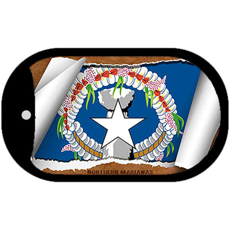 Northern Marianas Flag Scroll Metal Novelty Dog Tag Necklace DT-9256