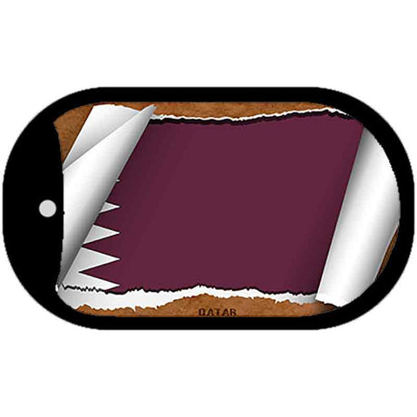 Qatar Flag Scroll Metal Novelty Dog Tag Necklace DT-9268