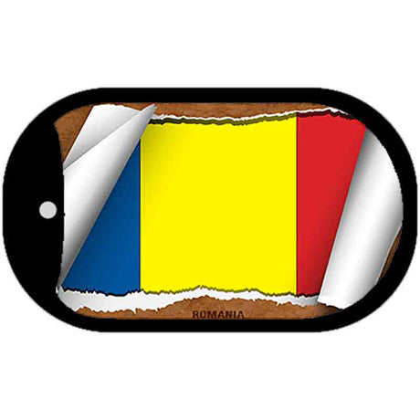 Romania Flag Scroll Metal Novelty Dog Tag Necklace DT-9269