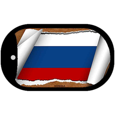 Russia Flag Scroll Metal Novelty Dog Tag Necklace DT-9270