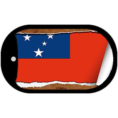 Samoa Flag Scroll Metal Novelty Dog Tag Necklace DT-9272