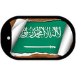 Saudi Arabia Flag Scroll Metal Novelty Dog Tag Necklace DT-9275