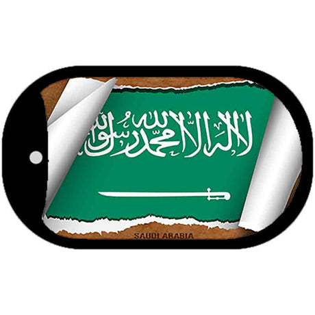 Saudi Arabia Flag Scroll Metal Novelty Dog Tag Necklace DT-9275