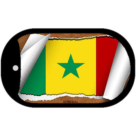 Senegal Flag Scroll Metal Novelty Dog Tag Necklace DT-9277