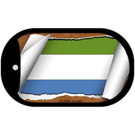 Sierra Leone Flag Scroll Metal Novelty Dog Tag Necklace DT-9279