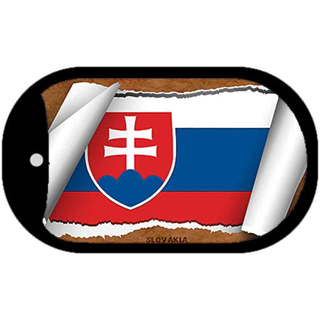 Slovakia Flag Scroll Metal Novelty Dog Tag Necklace DT-9281