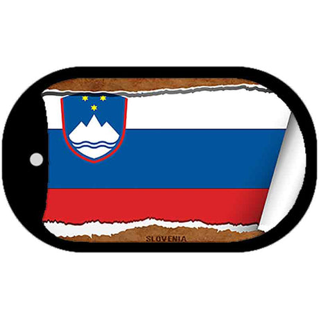 Slovenia Flag Scroll Metal Novelty Dog Tag Necklace DT-9282