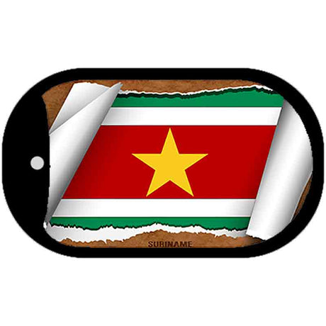 Suriname Flag Scroll Metal Novelty Dog Tag Necklace DT-9294