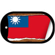 Taiwan Flag Scroll Metal Novelty Dog Tag Necklace DT-9297