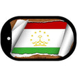 Tajikistan Flag Scroll Metal Novelty Dog Tag Necklace DT-9298