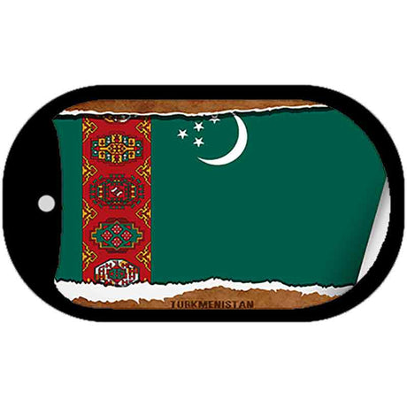 Turkmenistan Flag Scroll Metal Novelty Dog Tag Necklace DT-9304