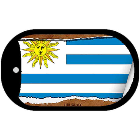 Uruguay Flag Scroll Metal Novelty Dog Tag Necklace DT-9311