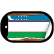 Uzbe Kistan Flag Scroll Metal Novelty Dog Tag Necklace DT-9312