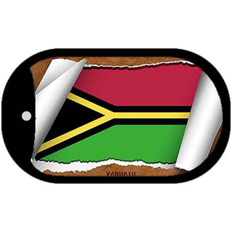 Vanuatu Flag Scroll Metal Novelty Dog Tag Necklace DT-9313