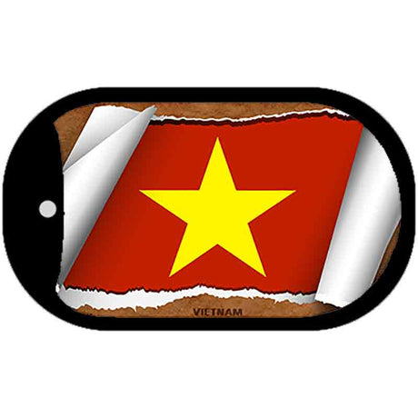 Vietnam Flag Scroll Metal Novelty Dog Tag Necklace DT-9315