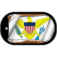 Virgin Islands US Flag Scroll Metal Novelty Dog Tag Necklace DT-9316