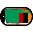 Zambia Flag Scroll Metal Novelty Dog Tag Necklace DT-9319