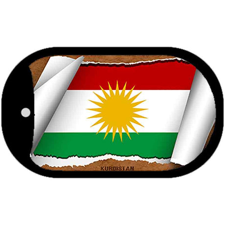 Kurdistan Flag Scroll Novelty Metal Dog Tag Necklace DT-9321