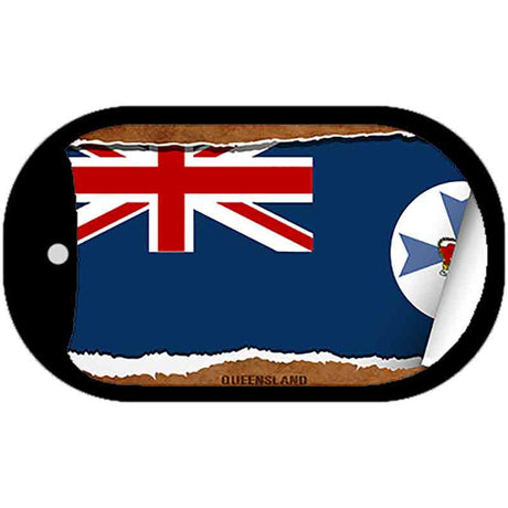 Queensland Flag Scroll Metal Novelty Dog Tag Necklace DT-9323