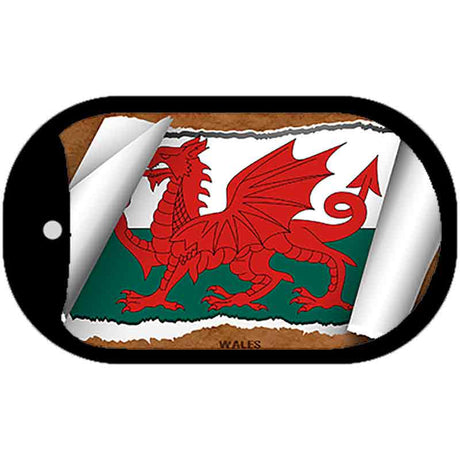 Wales Flag Scroll Metal Novelty Dog Tag Necklace DT-9324