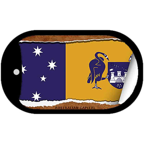 Australian Capital Flag Scroll Metal Novelty Dog Tag Necklace DT-9326