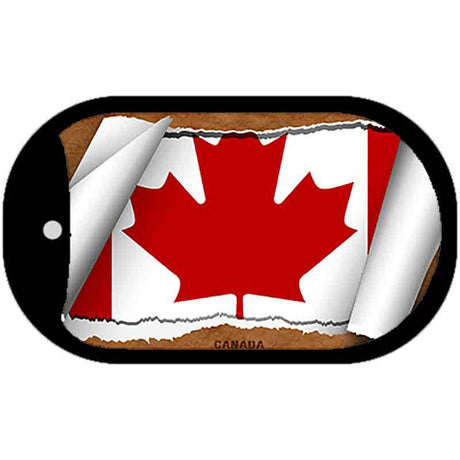 Canada Flag Scroll Metal Novelty Dog Tag Necklace DT-9327