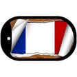 France Flag Scroll Metal Novelty Dog Tag Necklace DT-9329