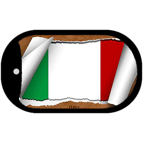 Italy Flag Scroll Metal Novelty Dog Tag Necklace DT-9330