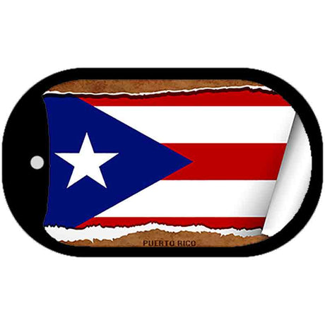 Puerto Rico Flag Scroll Metal Novelty Dog Tag Necklace DT-9331