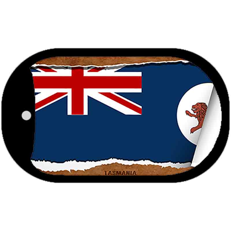 Tasmania Flag Scroll Metal Novelty Dog Tag Necklace DT-9336