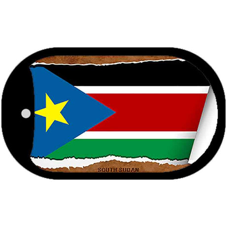 South Sudan Flag Scroll Metal Novelty Dog Tag Necklace DT-9339