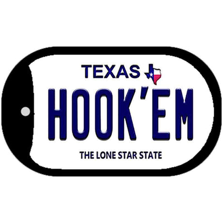 Hook'em Texas Novelty Metal Dog Tag Necklace DT-9359