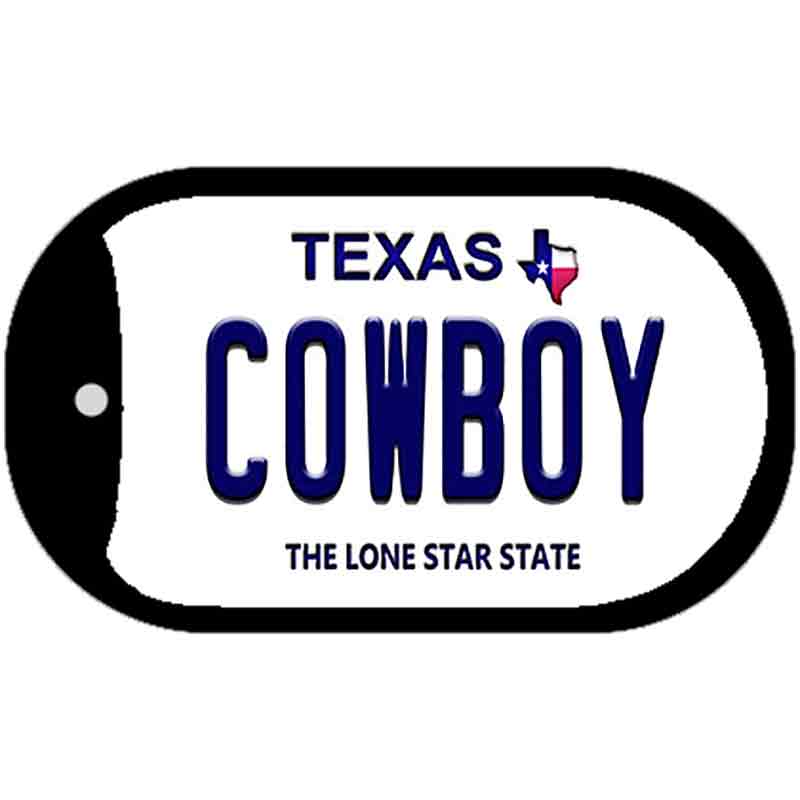 Cowboy Texas Novelty Metal Dog Tag Necklace DT-9368