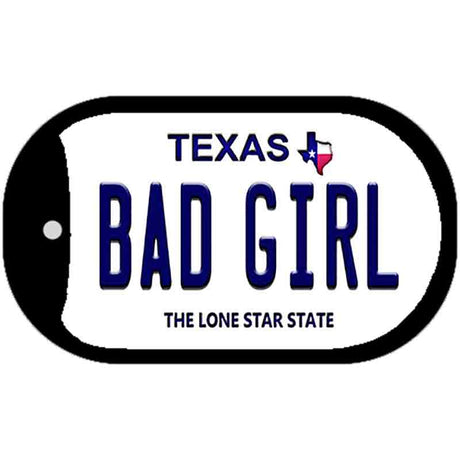 Bad Girl Texas Novelty Metal Dog Tag Necklace DT-9392