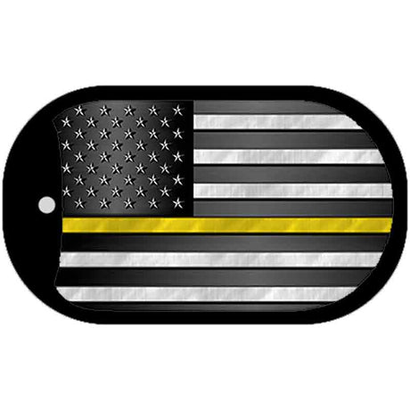 AM Flag Yellow Novelty Dog Tag Necklace DT-9420