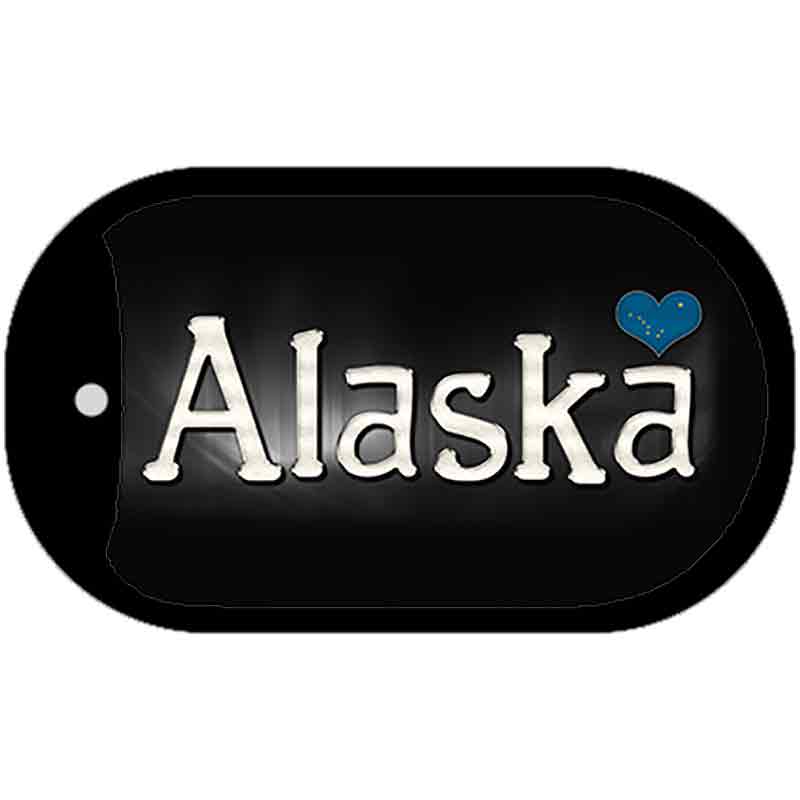 Alaska Flag Script Novelty Metal Dog Tag Necklace DT-9440