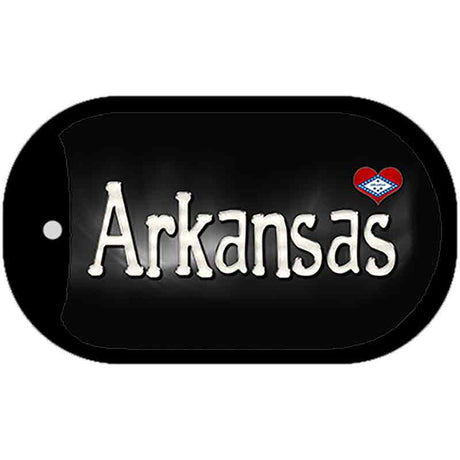 Arkansas Flag Script Novelty Metal Dog Tag Necklace DT-9442