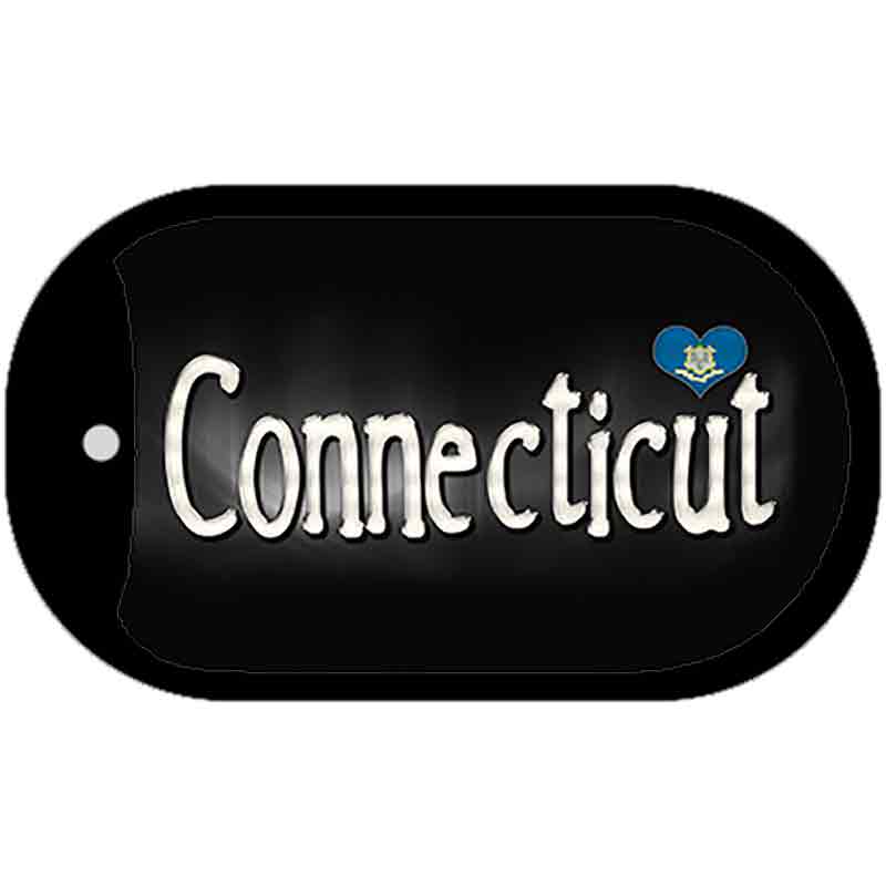 Connecticut Flag Script Novelty Metal Dog Tag Necklace DT-9445