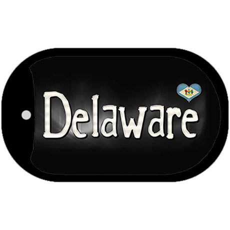 Delaware Flag Script Novelty Metal Dog Tag Necklace DT-9446