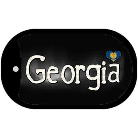 Georgia Flag Script Novelty Metal Dog Tag Necklace DT-9448