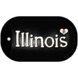 Illinois Flag Script Novelty Metal Dog Tag Necklace DT-9451