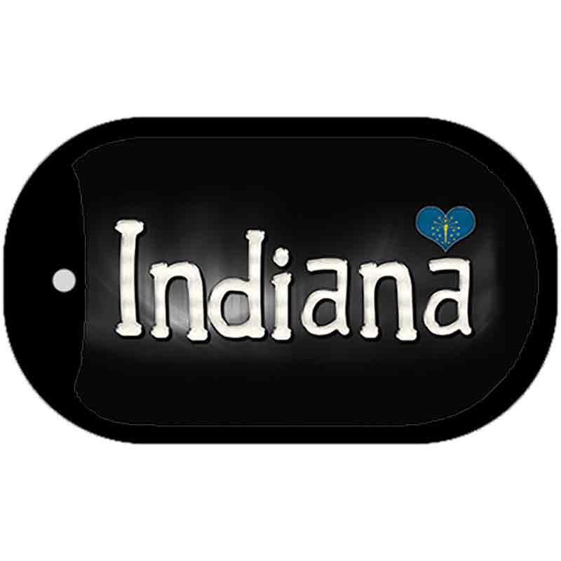 Indiana Flag Script Novelty Metal Dog Tag Necklace DT-9452