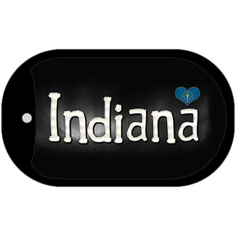 Indiana Flag Script Novelty Metal Dog Tag Necklace DT-9452