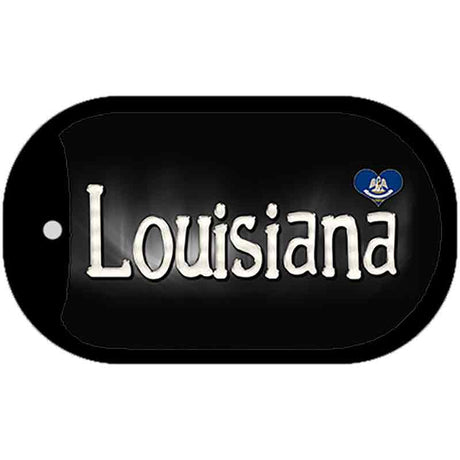 Louisiana Flag Script Novelty Metal Dog Tag Necklace DT-9456