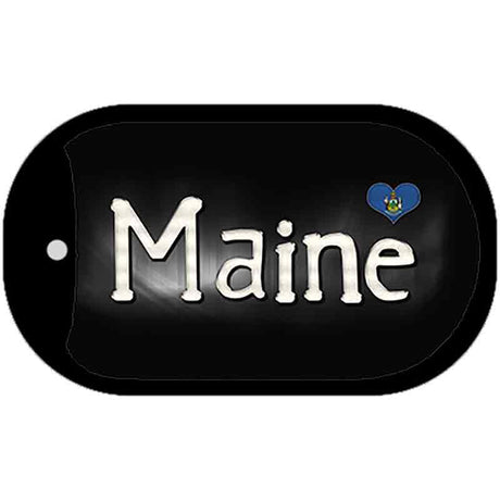 Maine Flag Script Novelty Metal Dog Tag Necklace DT-9457