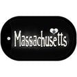 Massachusetts Flag Script Novelty Metal Dog Tag Necklace DT-9459